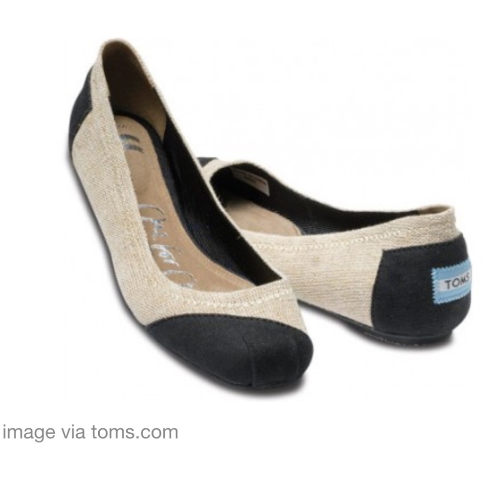 Toms Black and Tan Flats